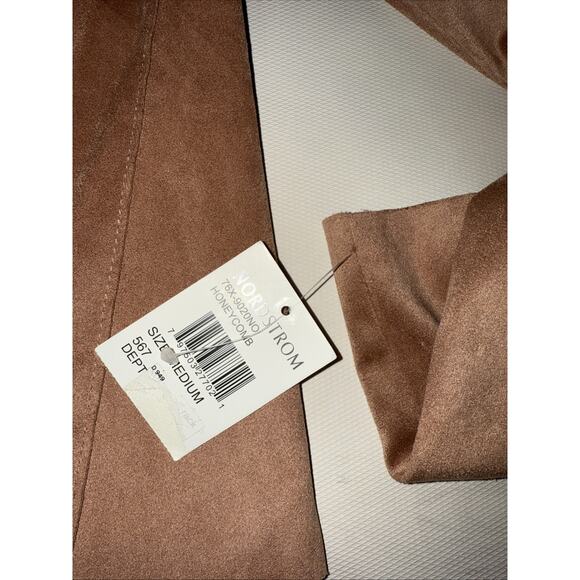 NWT BLANKNYC Honeycomb Faux Suede Drape Front Moto Jacket – Size M - Picture 5 of 7